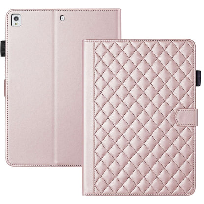 For iPad 10.2 2021 / 2020 / 10.5 Rhombus Lattice Leather Smart Tablet Case(Rose Gold) by bashfashion