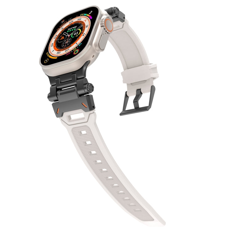 For Apple Watch Series 5 44mm Stainless Steel Connector TPU Watch Band(Black Starlight) by bashfashion