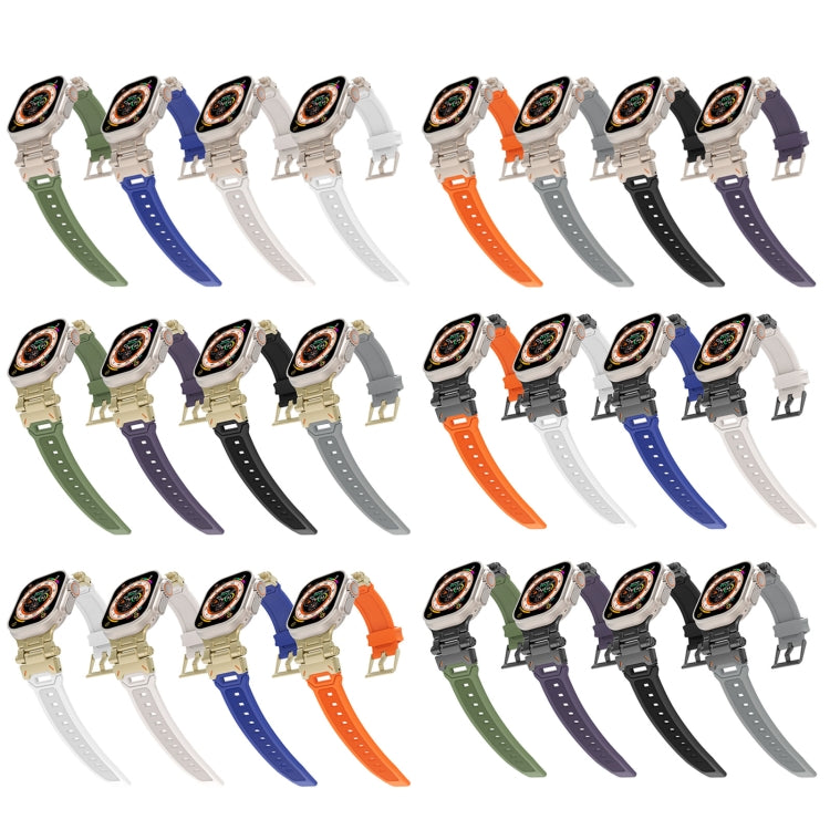 For Apple Watch Series 7 45mm Stainless Steel Connector TPU Watch Band(Titanium Orange) by bashfashion