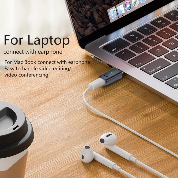 8 Pin Female to Type-C Male Adapter Hi-Fi Audio Sound Card Connector(Grey) by bashfashion