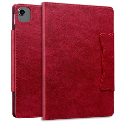 For iPad Air 13 2025 / 2024 Cat Buckle Leather Smart Tablet Case(Red) by bashfashion