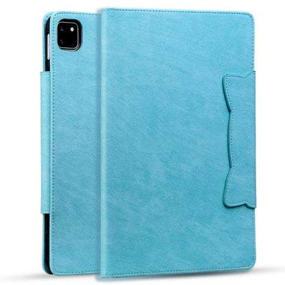 For iPad Pro 11 2025 / 2024 Cat Buckle Leather Smart Tablet Case(Sky Blue) by bashfashion