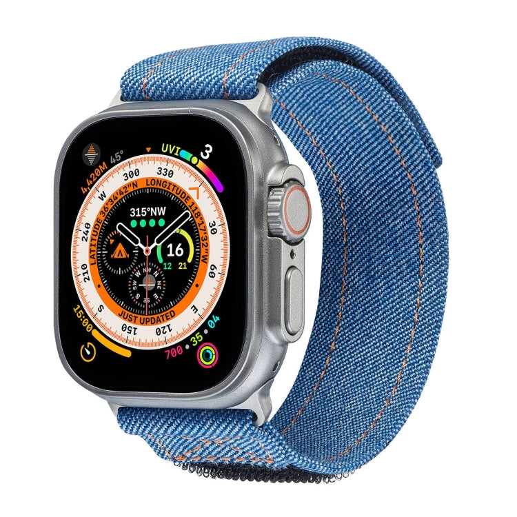 For Apple Watch Ultra 2 49mm Cowboy Nylon Hook and Loop Fastener Watch Band(Royal Blue) by bashfashion