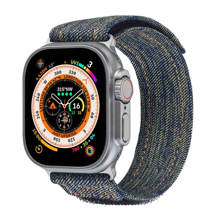 For Apple Watch Ultra 49mm Cowboy Nylon Hook and Loop Fastener Watch Band(Yellow) by bashfashion