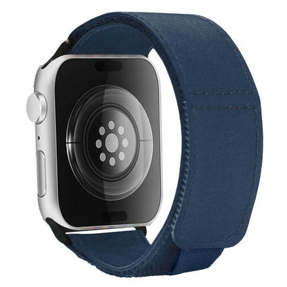 For Apple Watch Series 9 41mm Loop Woven Nylon Watch Band(Dark Blue) by bashfashion