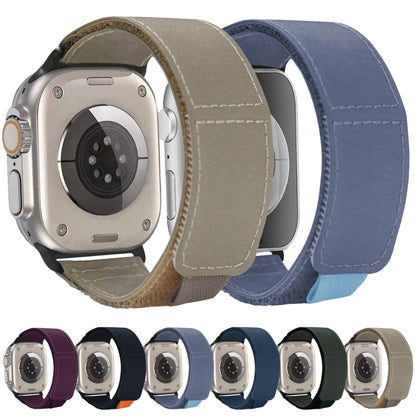 For Apple Watch Series 9 41mm Loop Woven Nylon Watch Band(Dark Blue) by bashfashion