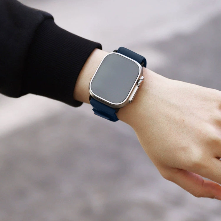 For Apple Watch Ultra 49mm Loop Woven Nylon Watch Band(Midnight) by bashfashion