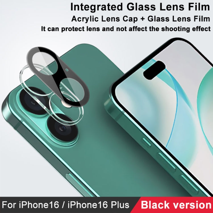 For iPhone 16 / 16 Plus imak High Definition Integrated Glass Lens Film Black Version by imak