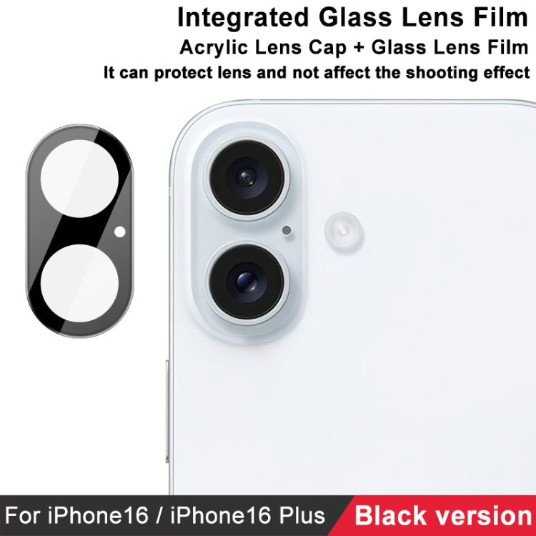 For iPhone 16 / 16 Plus imak High Definition Integrated Glass Lens Film Black Version by imak