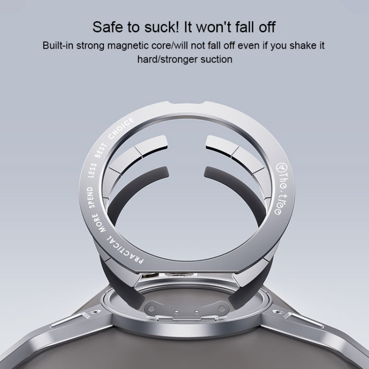 For iPhone 16 Aluminum Alloy Frameless 360-Degree Rotating Phone Case(Silver) by bashfashion