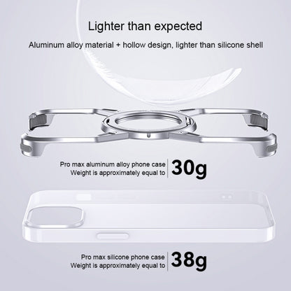 For iPhone 16 Pro Aluminum Alloy Frameless 360-Degree Rotating Phone Case(Silver) by bashfashion