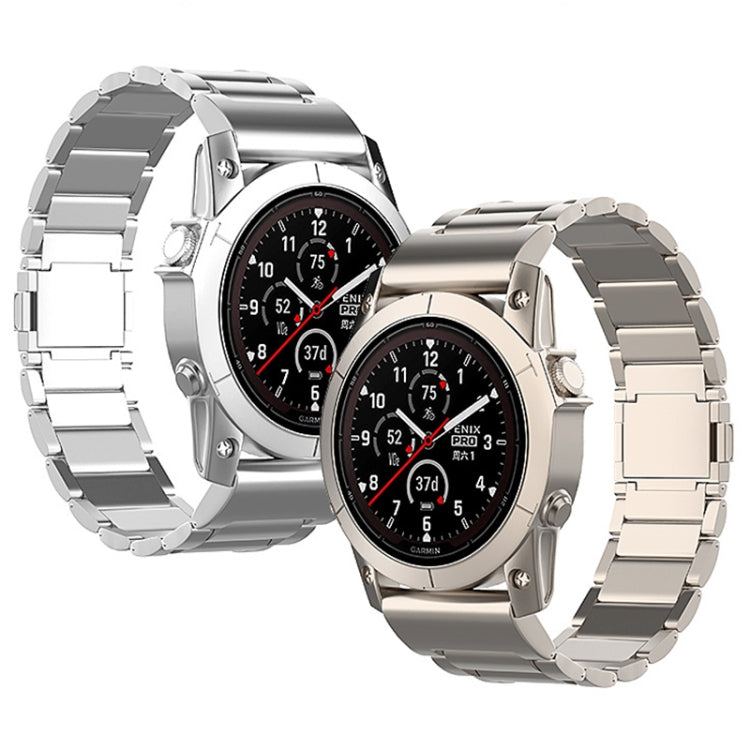 For Garmin Fenix 7 / Forerunner 965 22mm Three-Bead Magnetic Buckle Metal Quick Release Watch Band(Black) by bashfashion