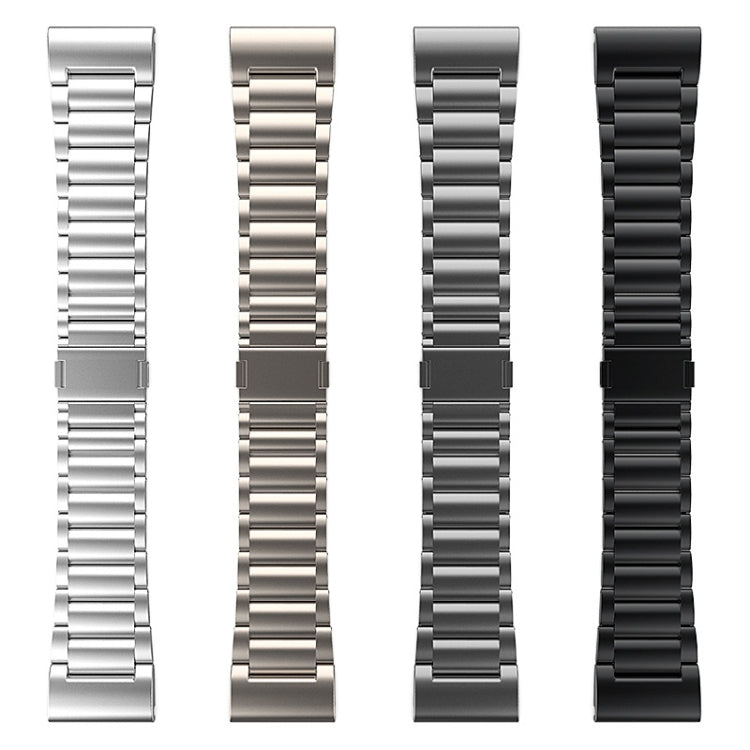 For Garmin Tactix 7 Pro / Fenix 7X 26mm Three-Bead Magnetic Buckle Metal Quick Release Watch Band(Black) by bashfashion