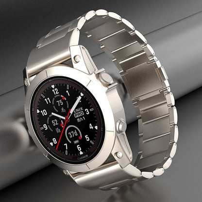 For Garmin Tactix 7 Pro / Fenix 7X 26mm Three-Bead Magnetic Buckle Metal Quick Release Watch Band(Black) by bashfashion