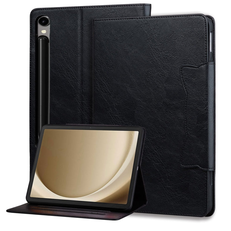 For Samsung Galaxy Tab S11/S10 Lite/S9 FE/S9/S8 Cat Buckle Leather Smart Tablet Case(Black) by bashfashion