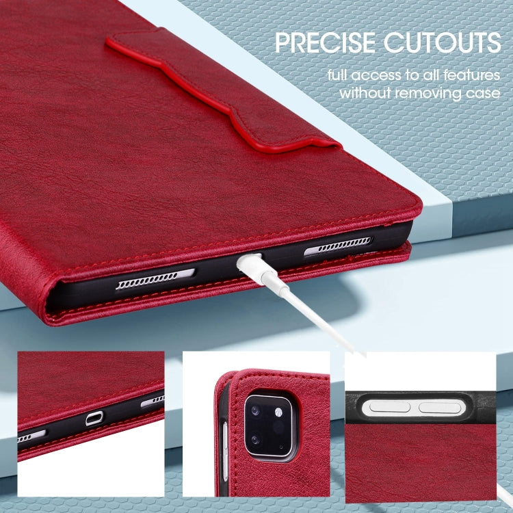 For Samsung Galaxy Tab A11+ / A9+ Cat Buckle Leather Tablet Case(Red) by bashfashion