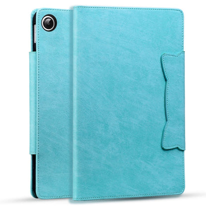 For Samsung Galaxy Tab A11 / A9 Cat Buckle Leather Tablet Case(Sky Blue) by bashfashion