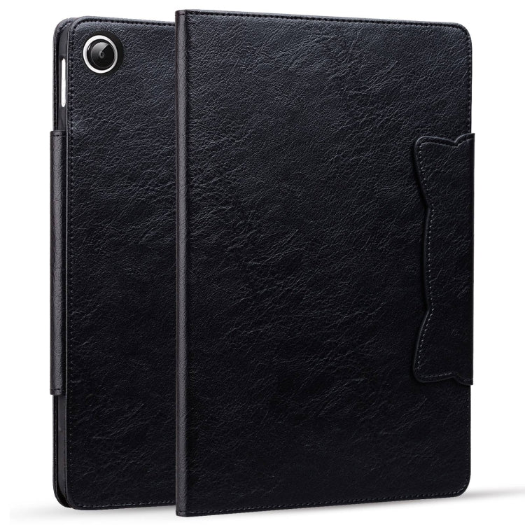 For Samsung Galaxy Tab A11 / A9 Cat Buckle Leather Tablet Case(Black) by bashfashion