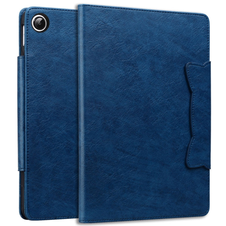 For Samsung Galaxy Tab A11 / A9 Cat Buckle Leather Tablet Case(Royal Blue) by bashfashion