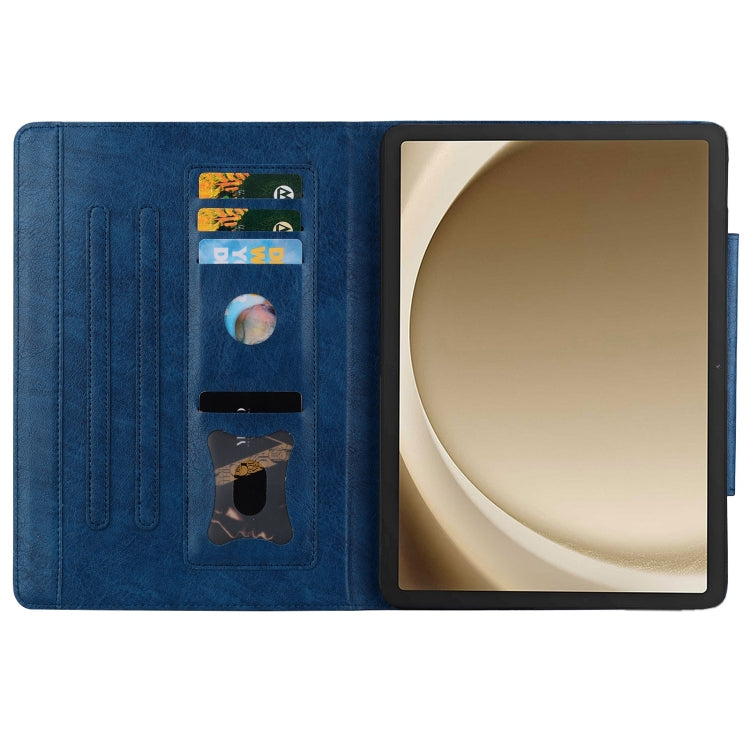 For Samsung Galaxy Tab A11 / A9 Cat Buckle Leather Tablet Case(Royal Blue) by bashfashion