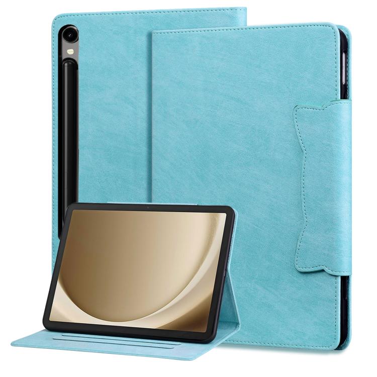 For Samsung Galaxy Tab S10 FE+ Cat Buckle Leather Tablet Case(Sky Blue) by bashfashion