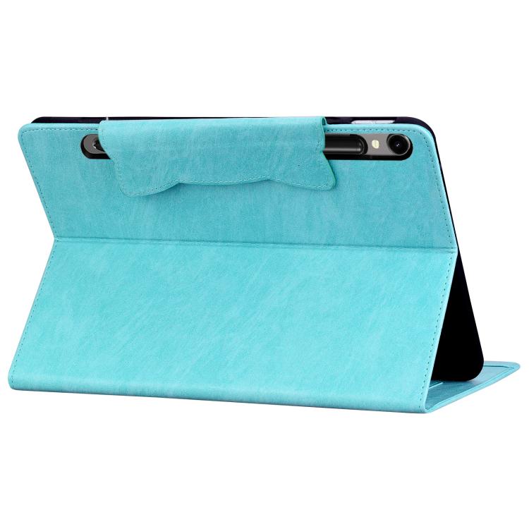 For Samsung Galaxy Tab S10 FE+ Cat Buckle Leather Tablet Case(Sky Blue) by bashfashion