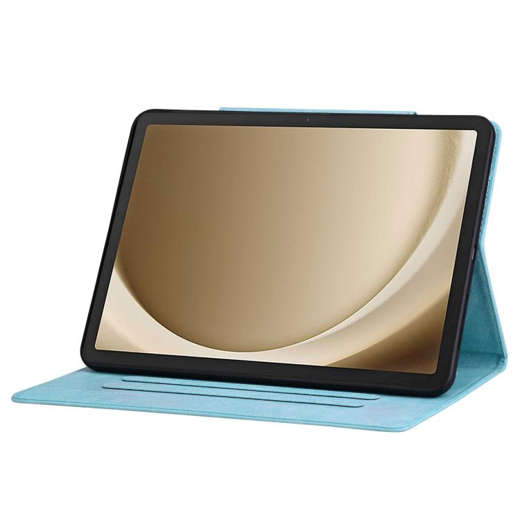 For Samsung Galaxy Tab S10 FE+ Cat Buckle Leather Tablet Case(Sky Blue) by bashfashion