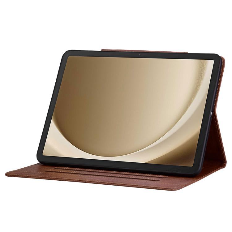 For Samsung Galaxy Tab S10 FE+ Cat Buckle Leather Tablet Case(Brown) by bashfashion