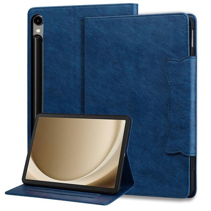 For Samsung Galaxy Tab S10 FE+ Cat Buckle Leather Tablet Case(Royal Blue) by bashfashion
