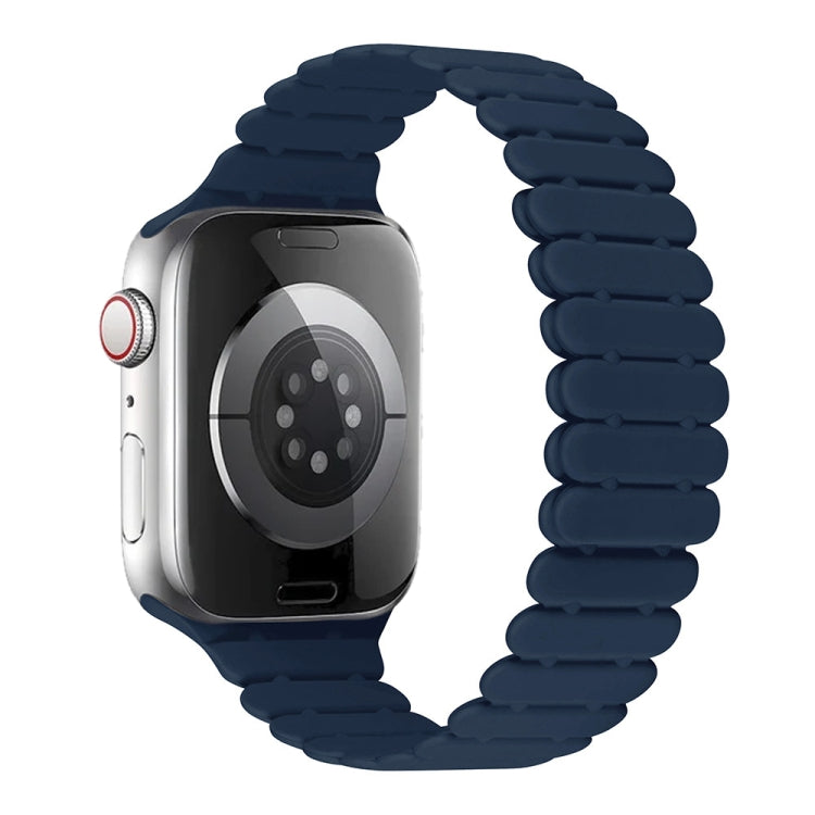 For Apple Watch Series 5 44mm Bamboo Magnetic Silicone Watch Band(Midnight Blue) by bashfashion