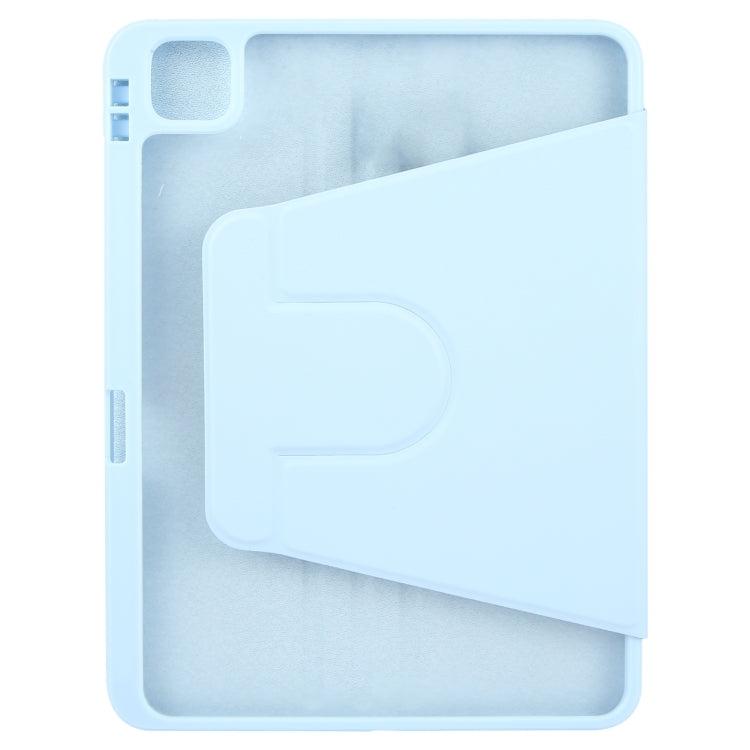 For iPad Air 13 2025 / 2024 GEBEI Acrylic TPU 3-folding Rotating Smart Tablet Leather Case withh Pen Slot(Sky Blue) by GEBEI