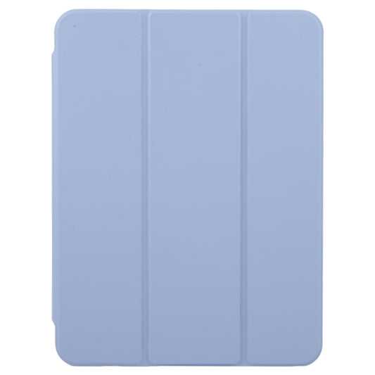 For iPad Pro 12.9 2022 / 2021 / 2020 GEBEI Acrylic TPU 3-folding Rotating Smart Tablet Leather Case withh Pen Slot(Light Purple) by GEBEI