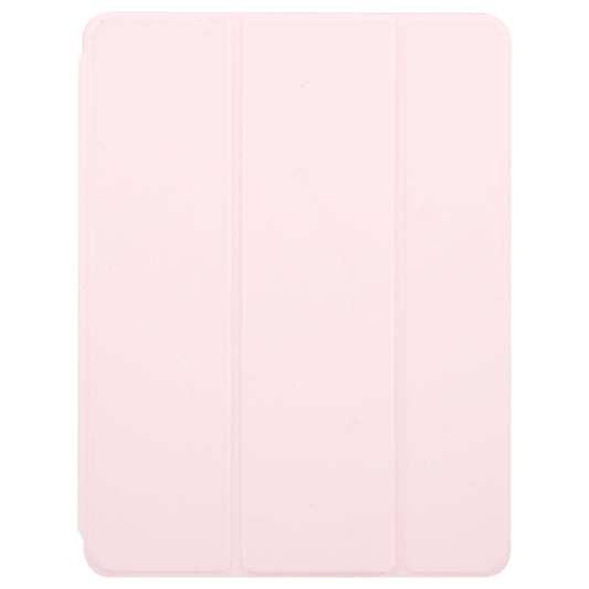 For iPad Pro 12.9 2022 / 2021 / 2020 GEBEI Acrylic TPU 3-folding Rotating Smart Tablet Leather Case withh Pen Slot(Pink) by GEBEI