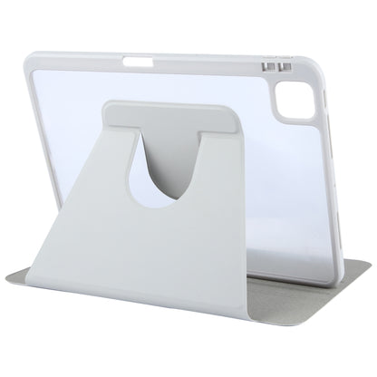 For iPad Pro 11 2025 / 2024 GEBEI Acrylic TPU 3-folding Rotating Smart Tablet Leather Case withh Pen Slot(Grey) by GEBEI
