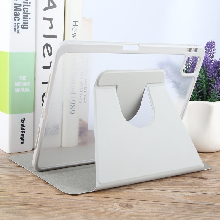 For iPad Pro 11 2025 / 2024 GEBEI Acrylic TPU 3-folding Rotating Smart Tablet Leather Case withh Pen Slot(Grey) by GEBEI