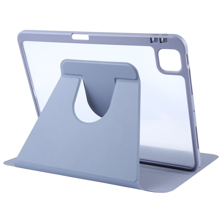 For iPad Pro 13 2025 / 2024 GEBEI Acrylic TPU 3-folding Rotating Smart Tablet Leather Case withh Pen Slot(Light Purple) by GEBEI