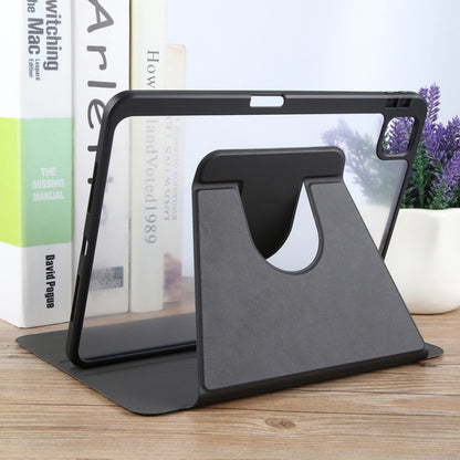 For iPad Pro 13 2025 / 2024 GEBEI Acrylic TPU 3-folding Rotating Smart Tablet Leather Case withh Pen Slot(Black) by GEBEI