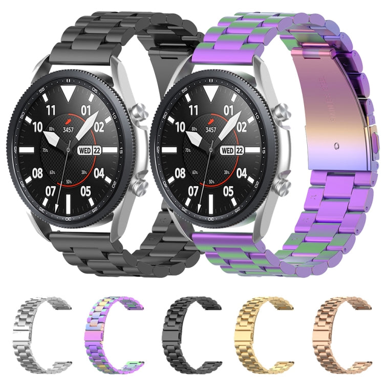 For Galaxy Watch 3 45mm 3-Beads Stainless Steel Watch Band with Screwdriver & Ears, Size: 22mm(Black) by bashfashion