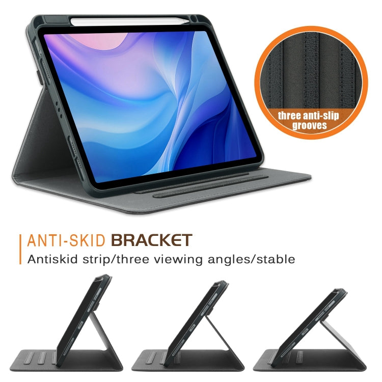 For iPad Air 11 2025 / 2024 Front Stand Smart TPU Leather Tablet Case(Black) by bashfashion