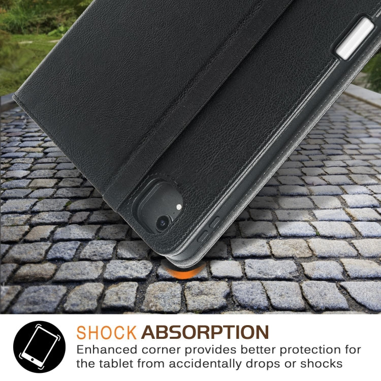 For iPad Air 11 2025 / 2024 Front Stand Smart TPU Leather Tablet Case(Black) by bashfashion