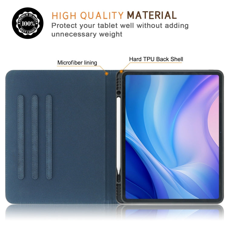 For iPad Air 13 2025 / 2024 Front Stand Smart TPU Leather Tablet Case(Dark Blue) by bashfashion