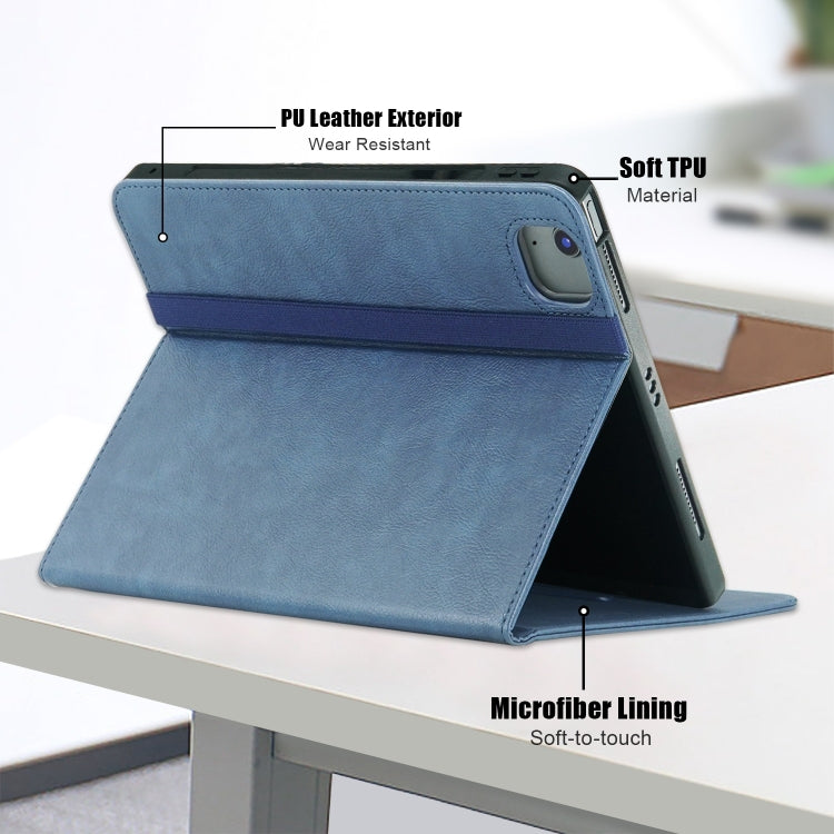 For iPad Air 13 2025 / 2024 Front Stand Smart TPU Leather Tablet Case(Dark Blue) by bashfashion