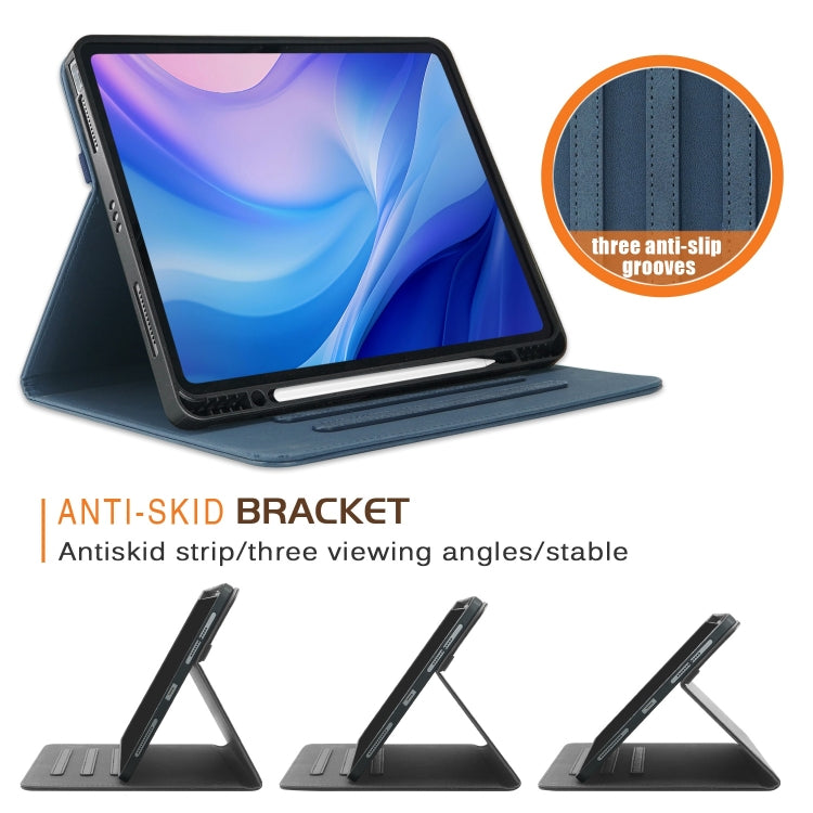 For iPad Air 13 2025 / 2024 Front Stand Smart TPU Leather Tablet Case(Dark Blue) by bashfashion