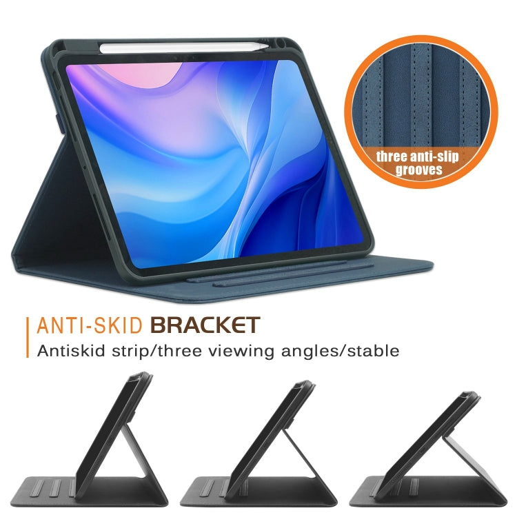 For iPad Pro 11 2025 / 2024 Front Stand Smart TPU Leather Tablet Case(Dark Blue) by bashfashion