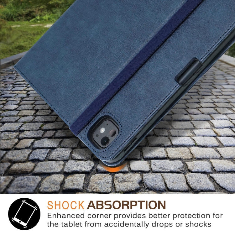For iPad Pro 11 2025 / 2024 Front Stand Smart TPU Leather Tablet Case(Dark Blue) by bashfashion