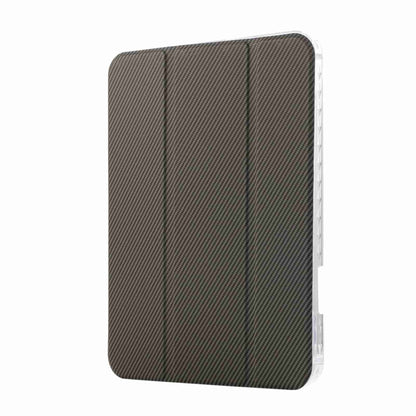 For iPad 2025 / 2022 Carbon Fiber Clear Acrylic 3-Fold Leather Tablet Case(Grey) by bashfashion