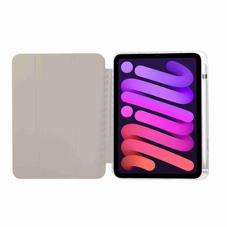 For iPad 2025 / 2022 Carbon Fiber Clear Acrylic 3-Fold Leather Tablet Case(Grey) by bashfashion