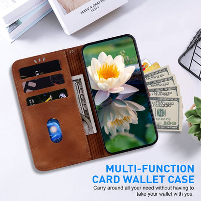 For iPhone 16e Lotus Embossed Leather Phone Case(Brown) by bashfashion