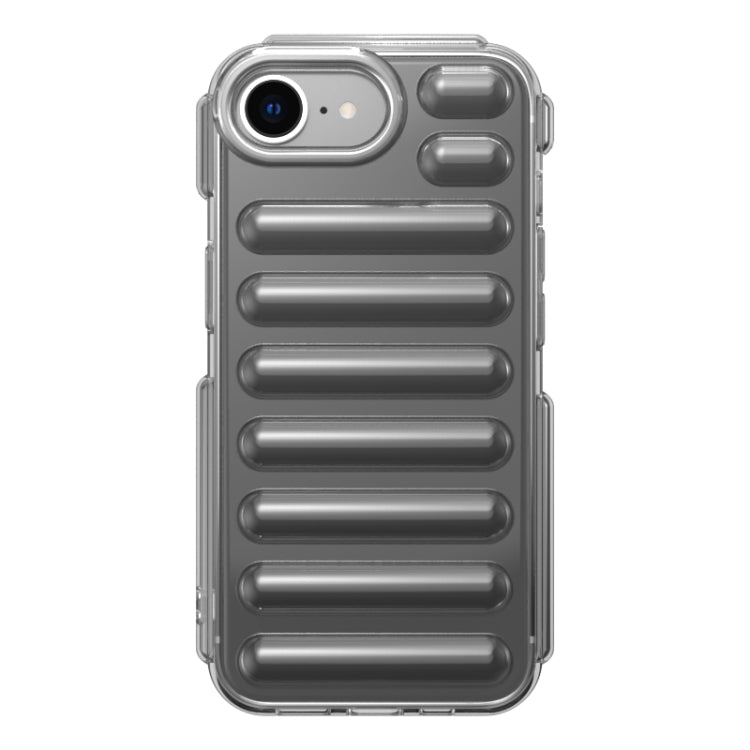 For iPhone 16e Capsule Series Candy Color TPU Phone Case(Transparent Grey) by bashfashion