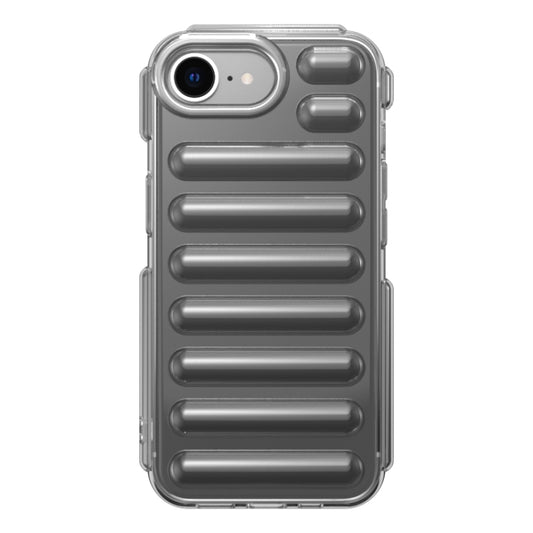 For iPhone 16e Capsule Series Candy Color TPU Phone Case(Transparent Grey) by bashfashion